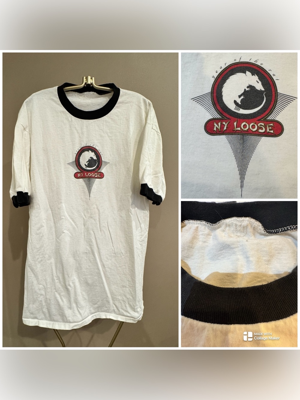 Rare Vintage 1996 NY Loose Band Shirt", "90s Punk Rock Ringer Tee"
